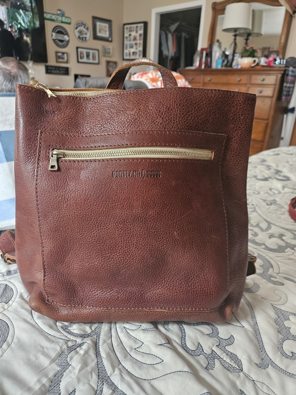Portland Leather WOMEN'S Brown Leather Backpack Purse